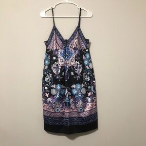 ECI New York Spaghetti Strap Lined Multi Color Floral Dress Size 10 (B)